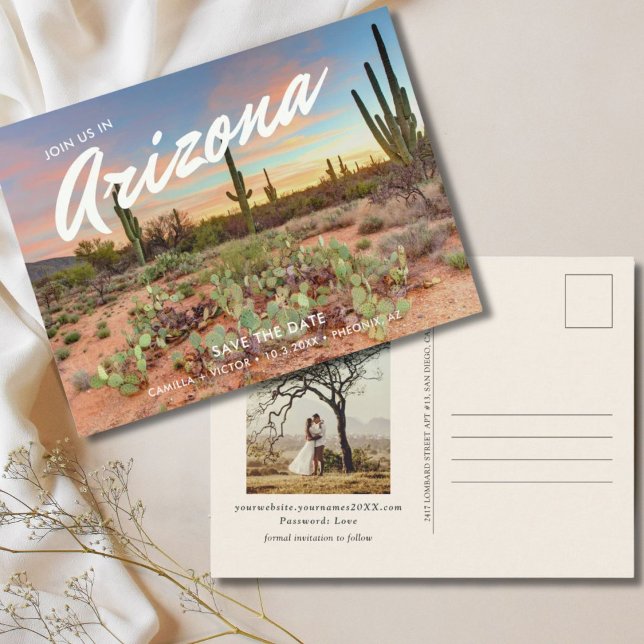 Arizona Hochzeit Speichern Sie das Datum Postkarte (Arizona Wedding Save the Date Postcard
)