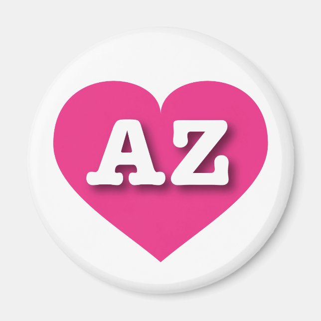 Arizona Hot Pink Heart - I Liebe AZ Magnet (Vorne)