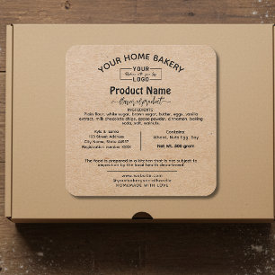 Arizona-Hütte-Gesetz Lebensmitteletikett-Logo Quadratischer Aufkleber