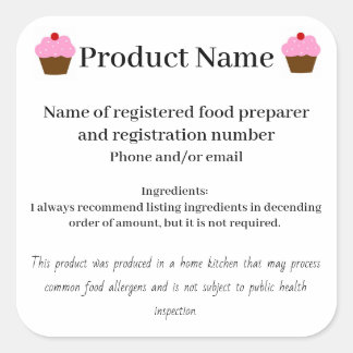 Arizona Hütte Gesetz Lebensmittelkennzeichnung Zuh Quadratischer Aufkleber