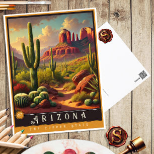 Arizona Hyperrealistische Postkarte des Bundesst