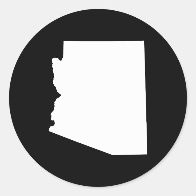 Arizona in Weiß Runder Aufkleber (Vorderseite)