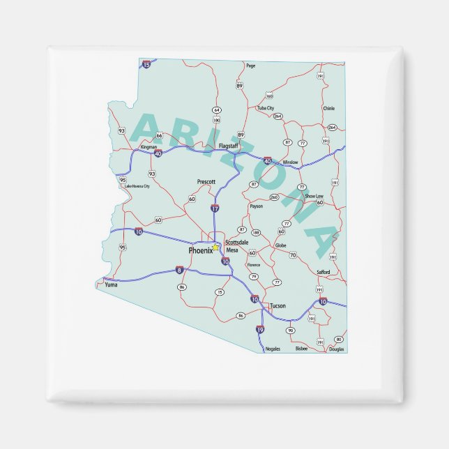 Arizona Interstate Map Magnet (Vorne)