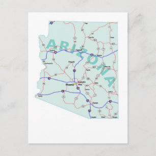 Arizona Interstate Map Postcard Postkarte