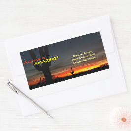 Arizona ist ein Phantastischer Wüste-Sonnenunterga Rechteckiger Aufkleber