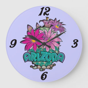 Arizona Kakteen Blume Wall Clock Große Wanduhr