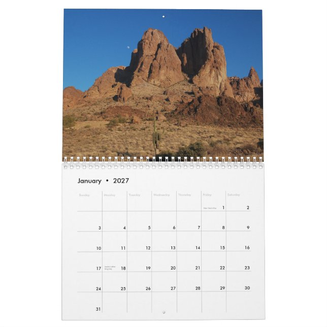 Arizona Kalender (Jan 2027)