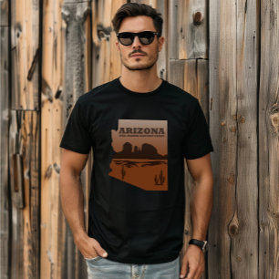 Arizona Karte Landschaft Grand Canyon T-Shirt