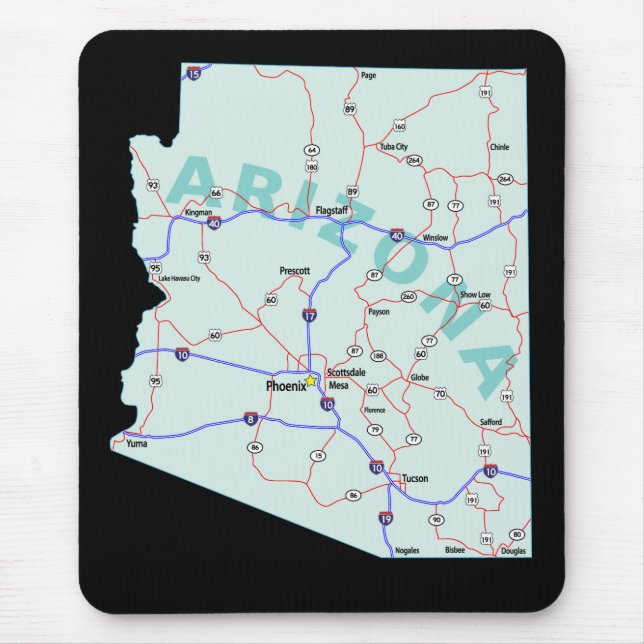 Arizona Karte Mousepad (Vorne)
