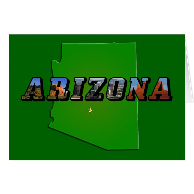 Arizona-Karte und Bildtext (Vorderseite (Horizontal))