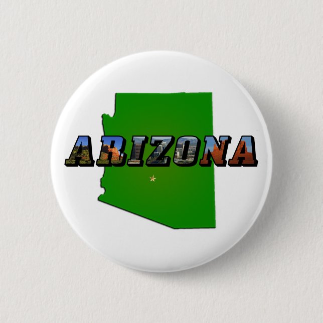 Arizona-Karte und Bildtext Button (Vorderseite)