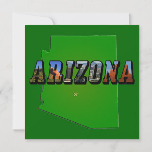 Arizona-Karte und Bildtext Einladung
