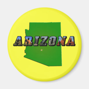 Arizona-Karte und Bildtext Magnet