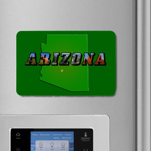 Arizona-Karte und Bildtext Magnet
