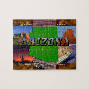 Arizona-Karte und Bildtext Puzzle