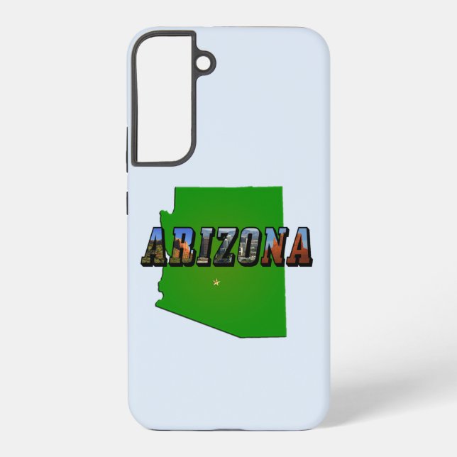 Arizona-Karte und Bildtext Samsung Galaxy Hülle (Rückseite)