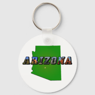 Arizona-Karte und Bildtext Schlüsselanhänger