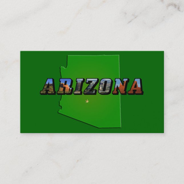 Arizona-Karte und Bildtext Visitenkarte (Vorderseite)