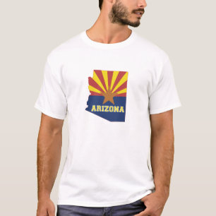 Arizona-Kontur-Karte Gestapft Arizona-Staatsflagge T-Shirt