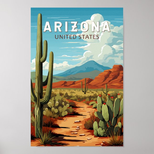 Arizona Kunstvoll wandern Vintag Poster (Vorne)