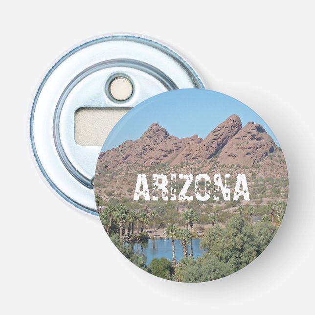 Arizona Landschaft Palmen Bäume Roter Felsen Keepa Flaschenöffner (Vorderseite)