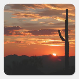 Arizona-Landschaft-Sonnenuntergang Quadratischer Aufkleber