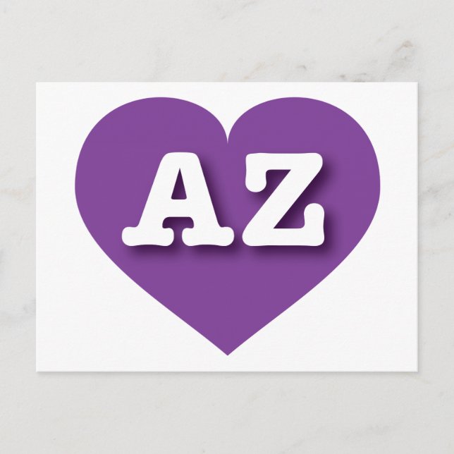 Arizona Lila Herz - I Liebe AZ Postkarte (Vorderseite)