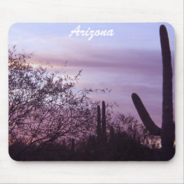 Arizona Lila Sunset & Saguaros Mousepad