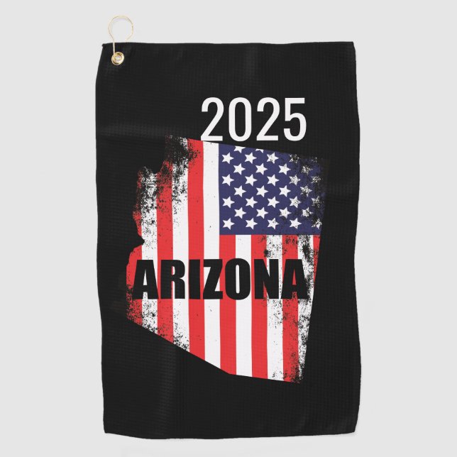 Arizona Map American Flag Freedom 2025 Golfhandtuch (Vorderseite)