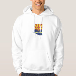 Arizona Map Shaped Arizonan State Flag Yellow Blue Hoodie