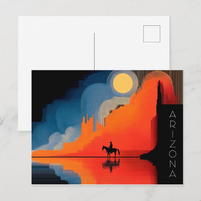 Arizona, Minimalistischer Stil Postkarte (Vorne/Hinten)