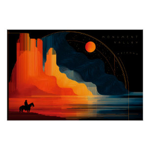 Arizona, Monument Valley, minimalistischer Stil Poster