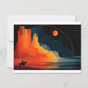 Arizona, Monument Valley, minimalistischer Stil Postkarte