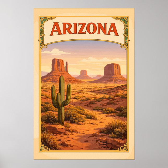 Arizona Monument Valley Vintage Poster (Vorne)