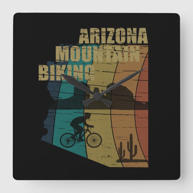 Arizona Mountainbike Vintag Quadratische Wanduhr (Vorderseite)