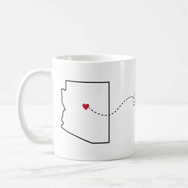 Arizona nach Georgia - Heart2Heart Coffee Tasse (Links)