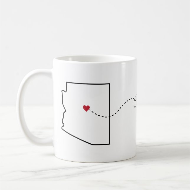 Arizona nach Oregon - Heart2Heart Coffee Tasse (Links)