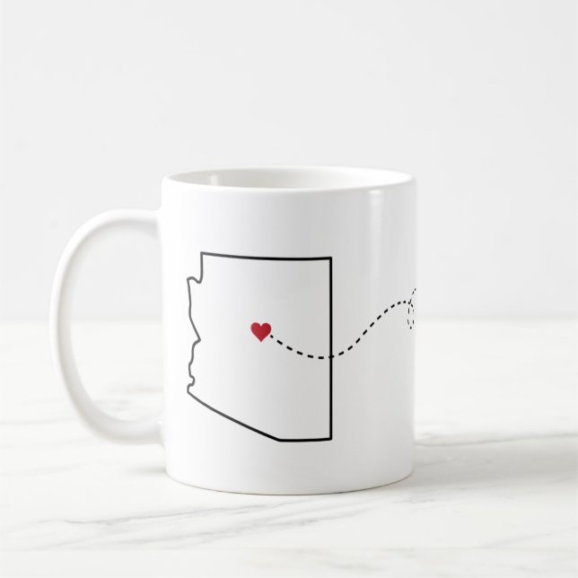 Arizona nach Washington - Heart2Heart Coffee Tasse (Links)