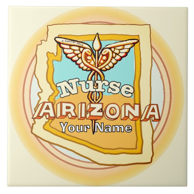 Arizona Nurse Caduceus Tile Fliese (Vorderseite)