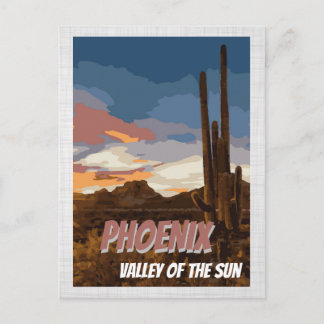 Arizona Phoenixtal the Sun Cactus Postcard Postkarte