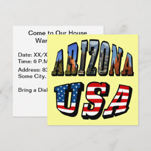 Arizona Picture und USA Flag Text Einladung