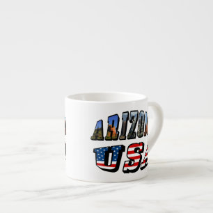 Arizona Picture und USA Flag Text Espressotasse