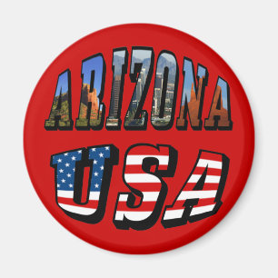 Arizona Picture und USA Flag Text Magnet