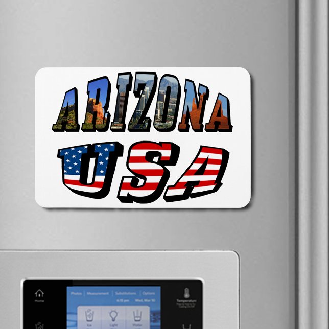 Arizona Picture und USA Flag Text Magnet (Arizona Picture and USA Flag Text Flexible Magnet)