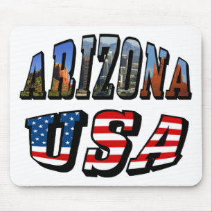 Arizona Picture und USA Flag Text Mousepad