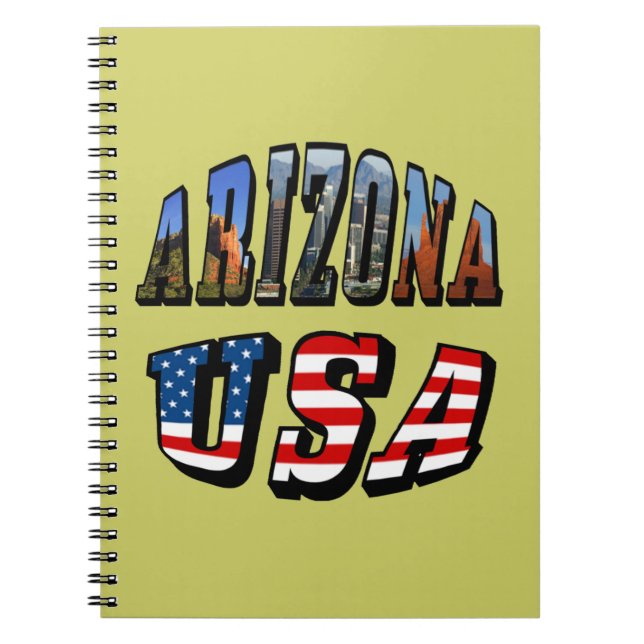 Arizona Picture und USA Flag Text Notizblock (Vorderseite)
