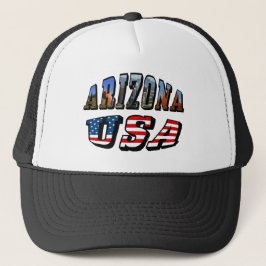Arizona Picture und USA Flag Text Truckerkappe