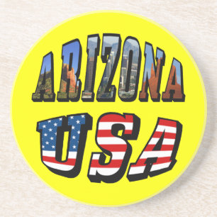 Arizona Picture und USA Flag Text Untersetzer