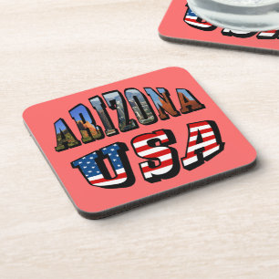 Arizona Picture und USA Flag Text Untersetzer
