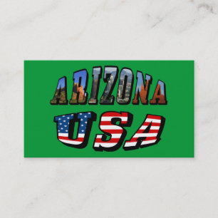 Arizona Picture und USA Flag Text Visitenkarte